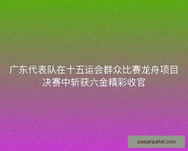 广东代表队在十五运会群众比赛龙舟项目决赛中斩获六金精彩收官